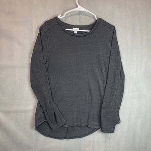 J.Crew Top Women Large Dark Gray Pullover Casual Lightweight Long Sleeve Casual